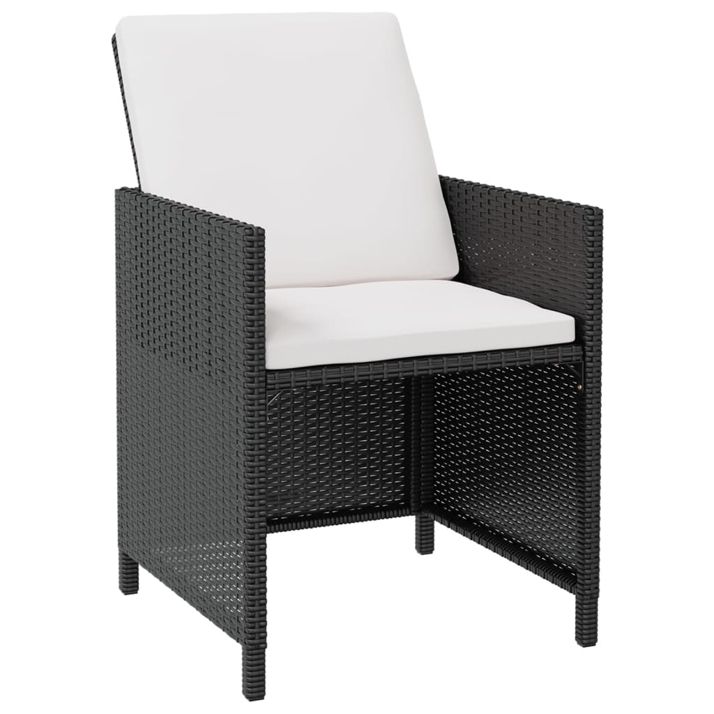 VidaXL 9-delige Tuinset poly rattan en acaciahout zwart
