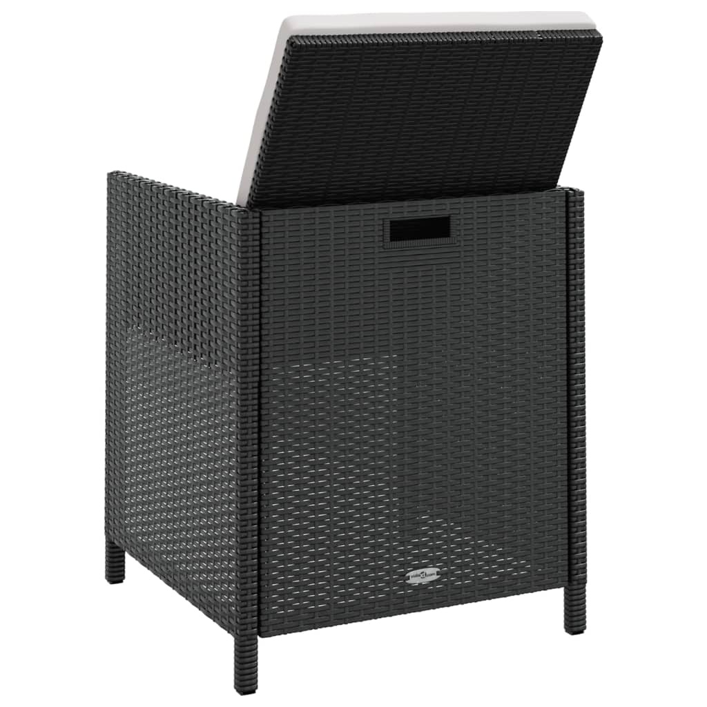 VidaXL 9-delige Tuinset poly rattan en acaciahout zwart
