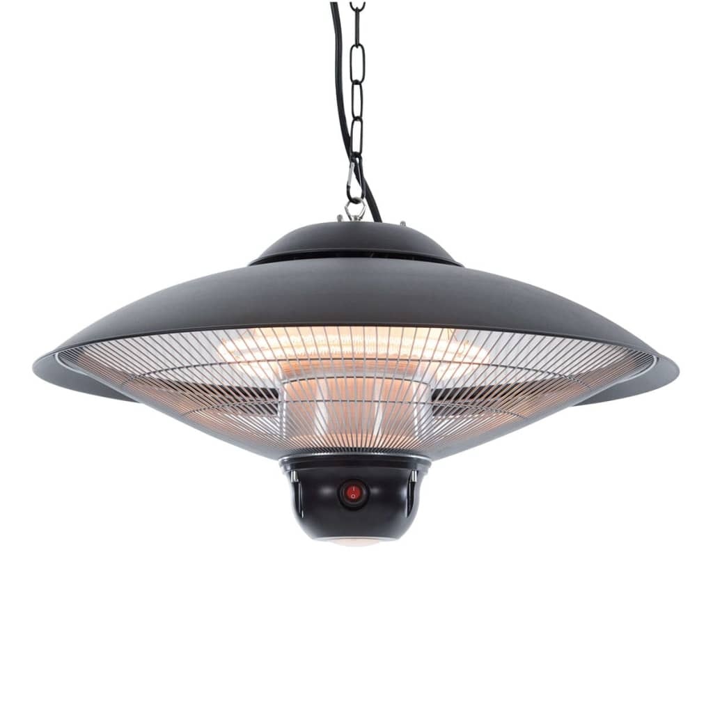 vidaXL Hangende verwarmer Sirius 2100 W halogeen zwart CE09B