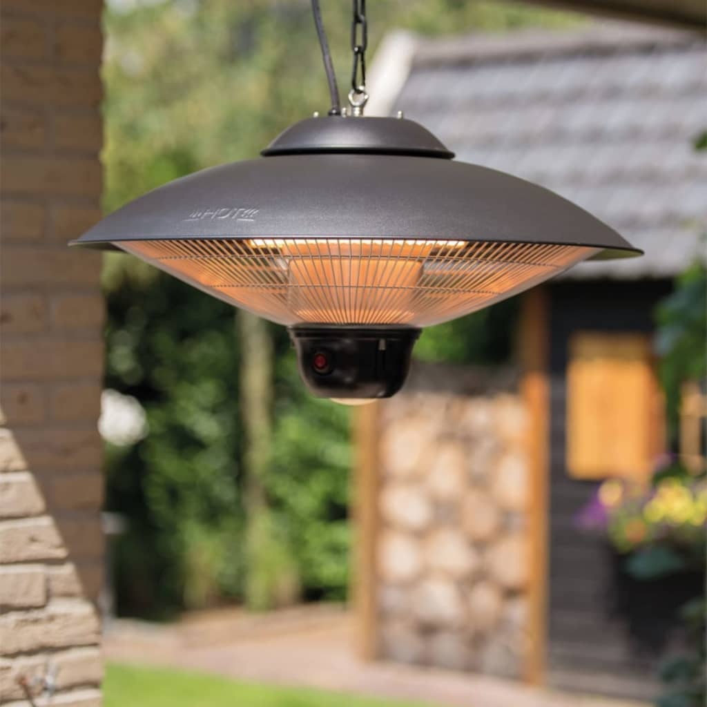 VidaXL Hangende verwarmer Sirius 2100 W halogeen zwart CE09B