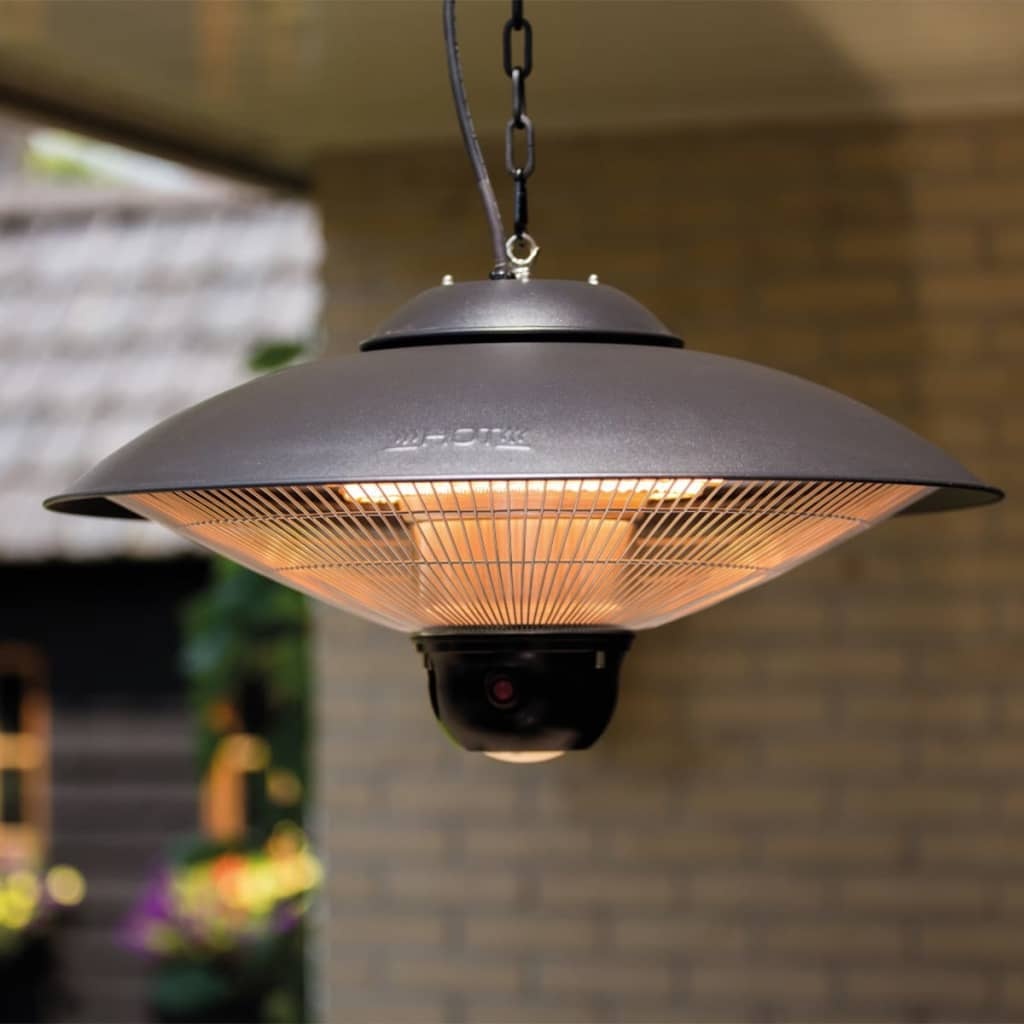 VidaXL Hangende verwarmer Sirius 2100 W halogeen zwart CE09B