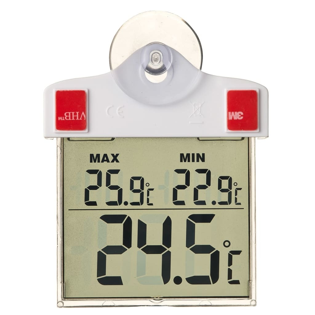 vidaXL Raamthermometer digitaal 13x10x3 cm 6080078