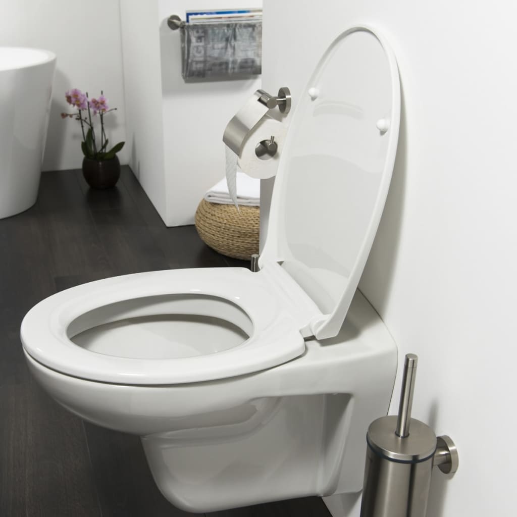 vidaXL toiletbril Pasadena thermoplast wit 250010646