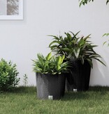 vidaXL Plantenbak uitneembare bak rattan-look 15/15,3 L PP antraciet