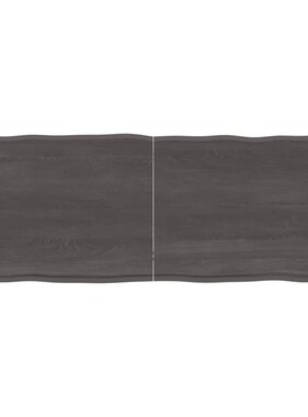 Tafelblad natuurlijke rand 160x60x6 cm eikenhout donkergrijs