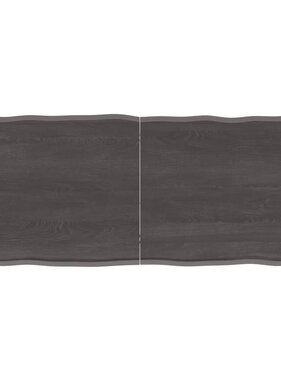 Tafelblad natuurlijke rand 120x50x4 cm eikenhout donkergrijs