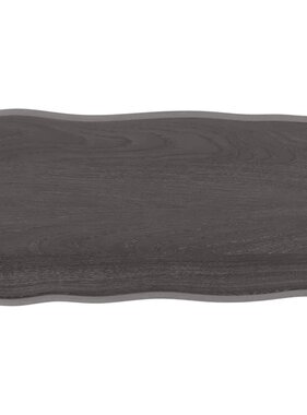 vidaXL Tafelblad natuurlijke rand 100x50x6 cm eikenhout donkerbruin