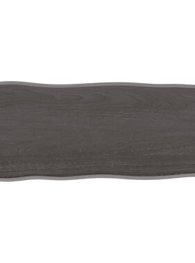 vidaXL Tafelblad natuurlijke rand 100x40x6 cm eikenhout donkerbruin