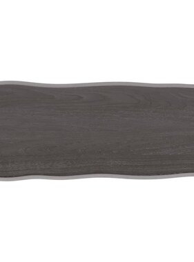 vidaXL Tafelblad natuurlijke rand 100x40x4 cm eikenhout donkerbruin