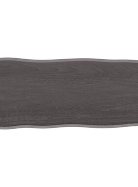 vidaXL Tafelblad natuurlijke rand 100x40x2 cm eikenhout donkerbruin