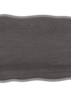 vidaXL Tafelblad natuurlijke rand 80x60x6 cm eikenhout donkerbruin