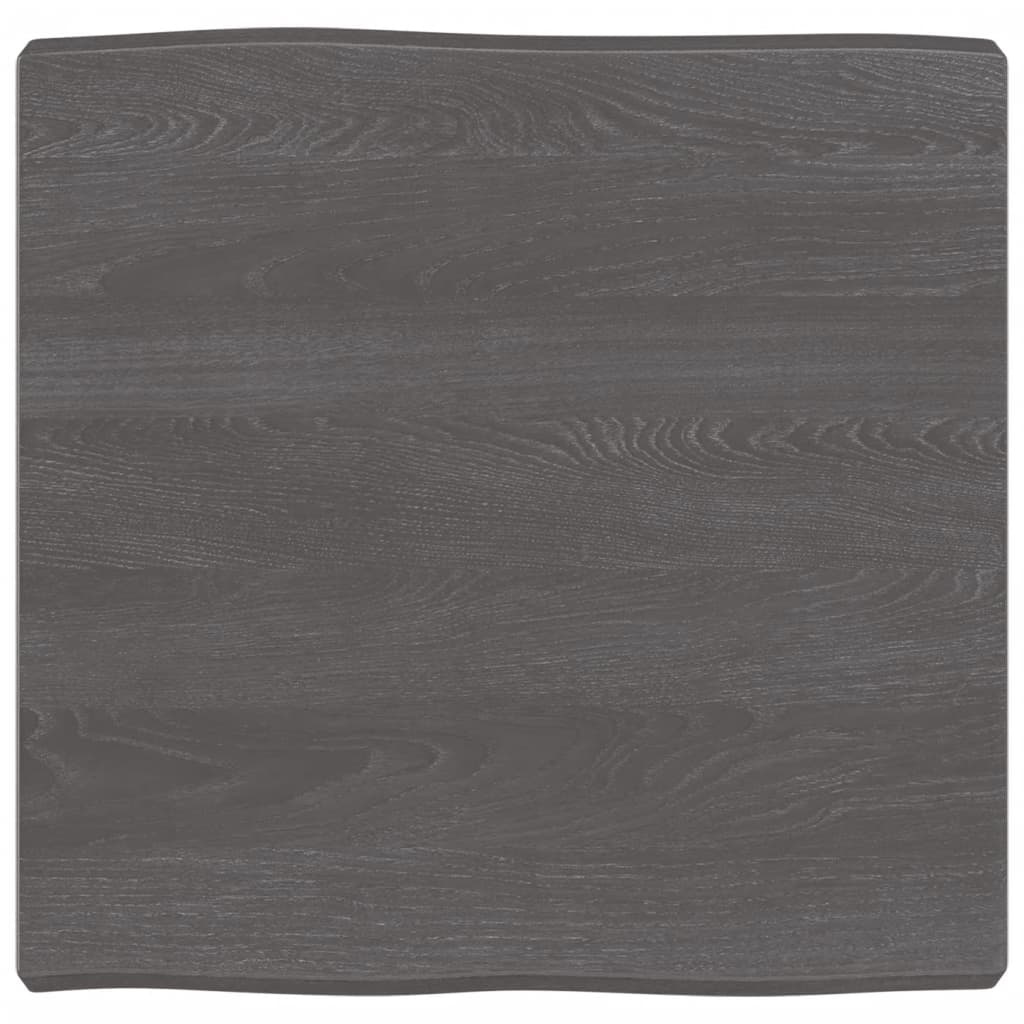 vidaXL Tafelblad natuurlijke rand 60x60x6 cm eikenhout donkerbruin