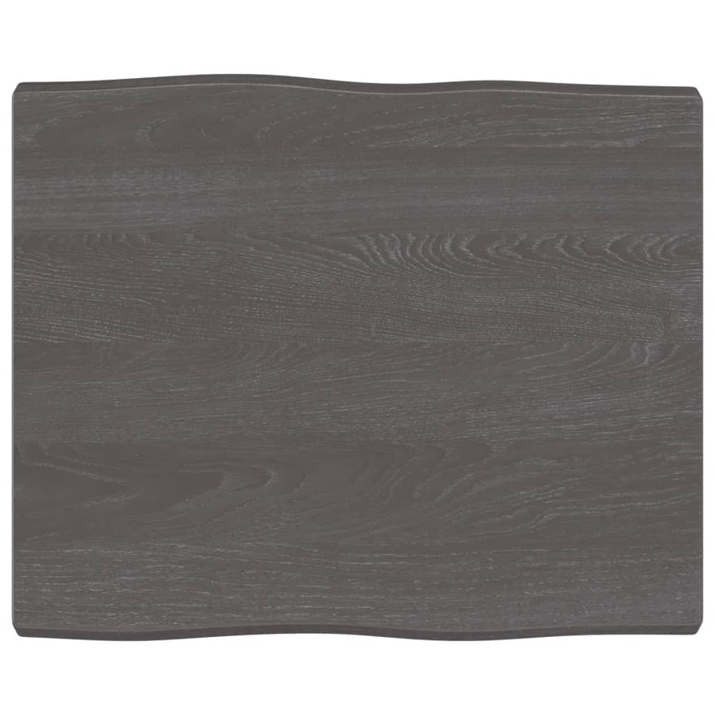 vidaXL Tafelblad natuurlijke rand 60x50x4 cm eikenhout donkerbruin