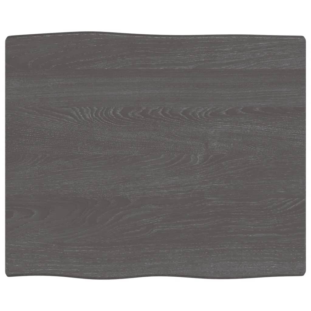 vidaXL Tafelblad natuurlijke rand 60x50x2 cm eikenhout donkerbruin