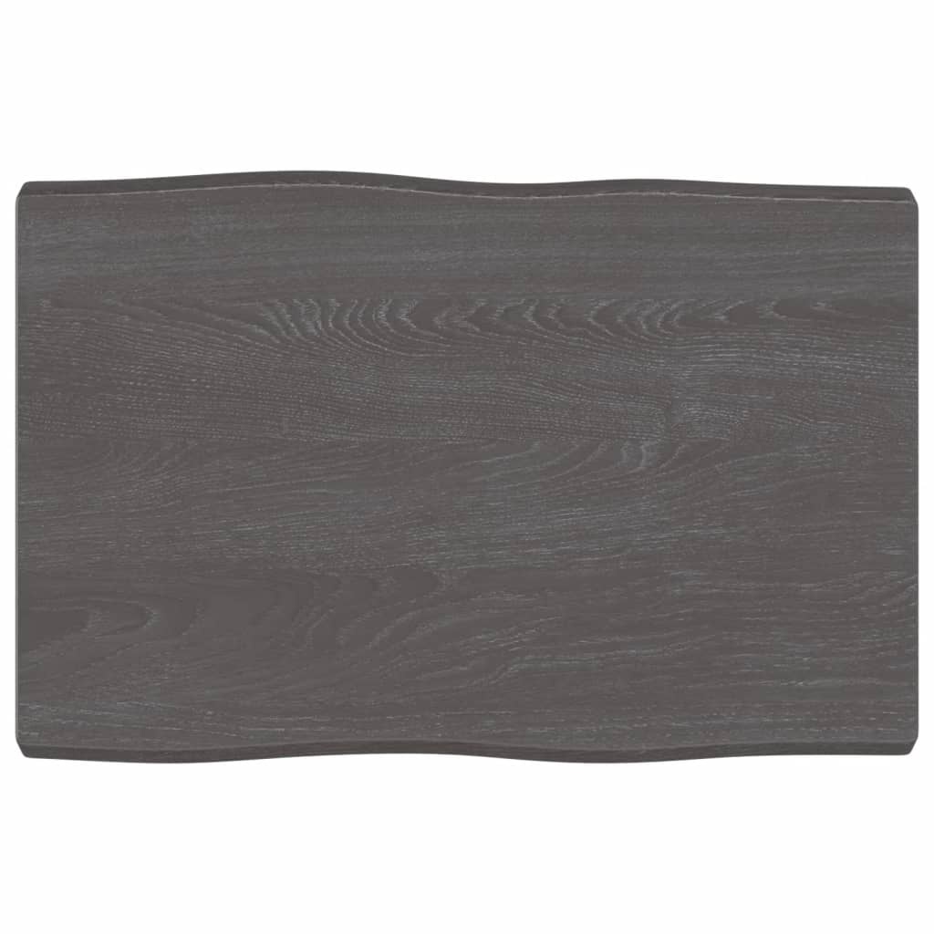 vidaXL Tafelblad natuurlijke rand 60x40x4 cm eikenhout donkerbruin