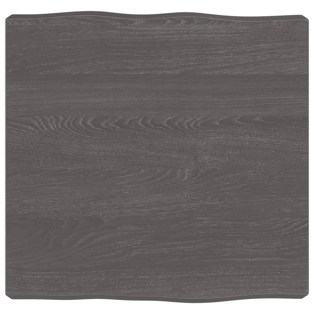 vidaXL Tafelblad natuurlijke rand 40x40x6 cm eikenhout donkerbruin