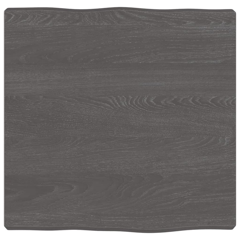 vidaXL Tafelblad natuurlijke rand 40x40x4 cm eikenhout donkerbruin