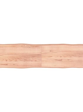 vidaXL Tafelblad natuurlijke rand 220x50x6 cm eikenhout lichtbruin