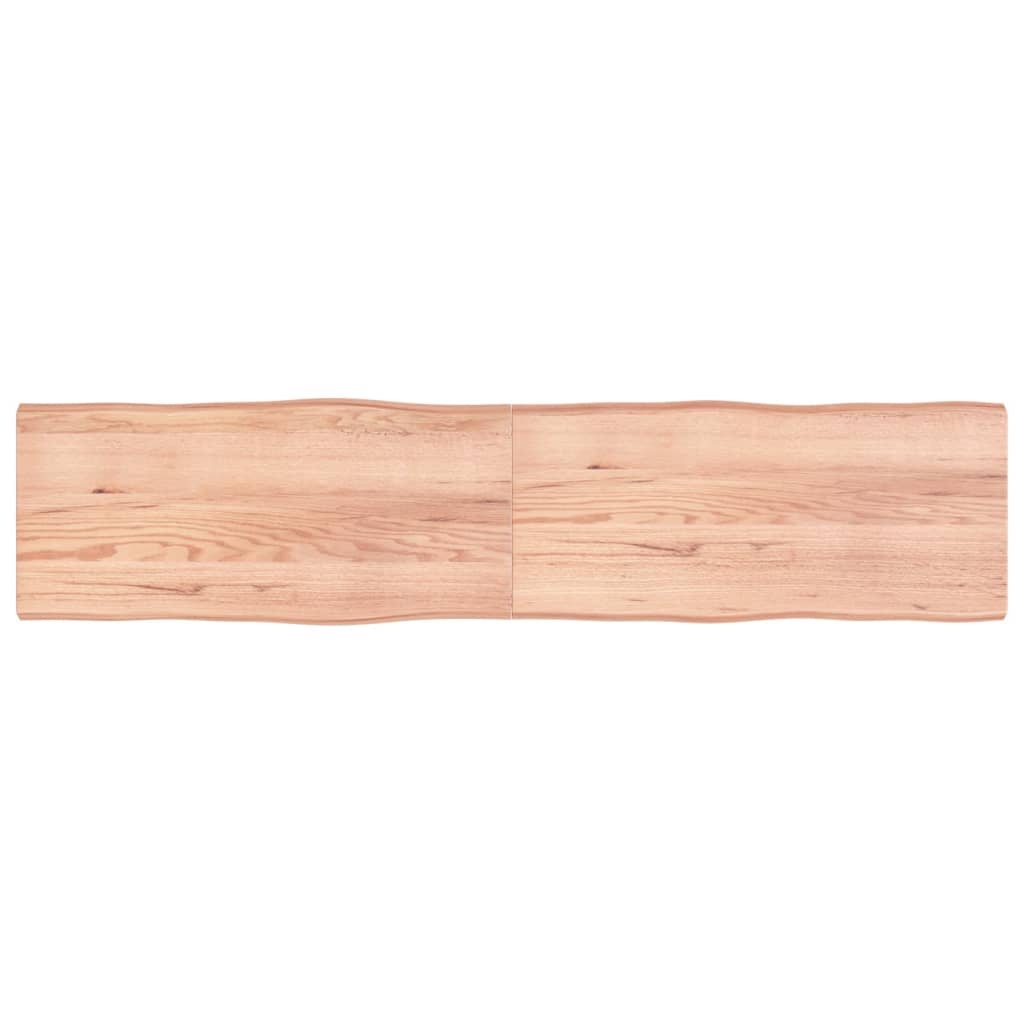 vidaXL Tafelblad natuurlijke rand 220x50x6 cm eikenhout lichtbruin