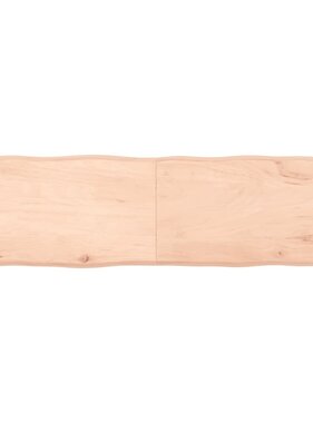 vidaXL Tafelblad natuurlijke rand 180x50x6 cm massief eikenhout
