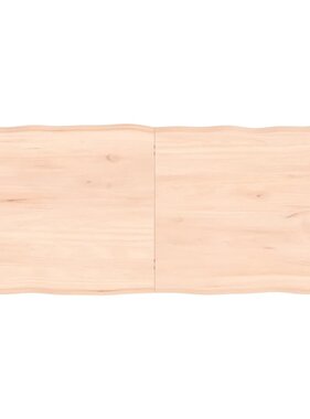 vidaXL Tafelblad natuurlijke rand 140x60x6 cm massief eikenhout