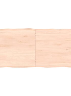 vidaXL Tafelblad natuurlijke rand 140x60x4 cm massief eikenhout
