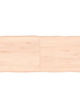 vidaXL Tafelblad natuurlijke rand 140x50x6 cm massief eikenhout