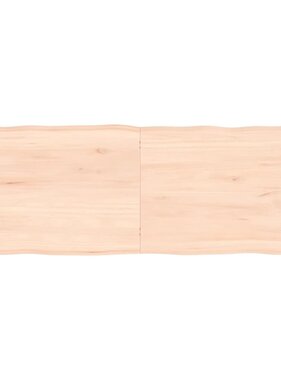 vidaXL Tafelblad natuurlijke rand 140x50x4 cm massief eikenhout