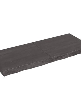 vidaXL Wandschap 120x50x6 cm behandeld massief eikenhout donkergrijs