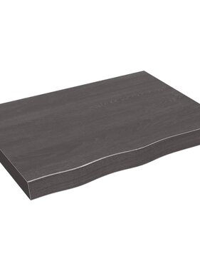 vidaXL Wandschap 80x60x6 cm behandeld massief eikenhout donkergrijs