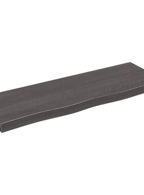 vidaXL Wandschap 80x30x4 cm behandeld massief eikenhout donkergrijs