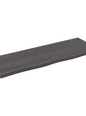 vidaXL Wandschap 80x30x2 cm behandeld massief eikenhout donkergrijs