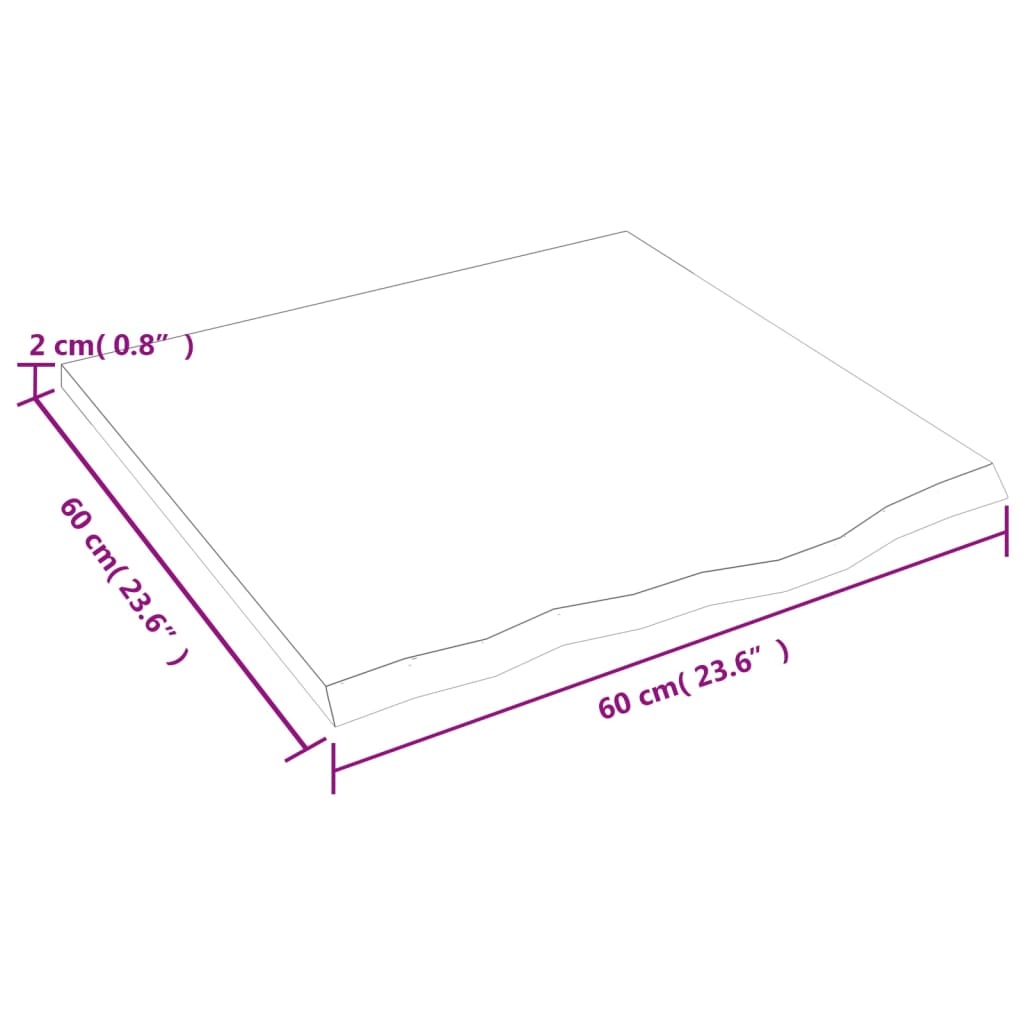 vidaXL Wandschap 60x60x2 cm behandeld massief eikenhout donkergrijs