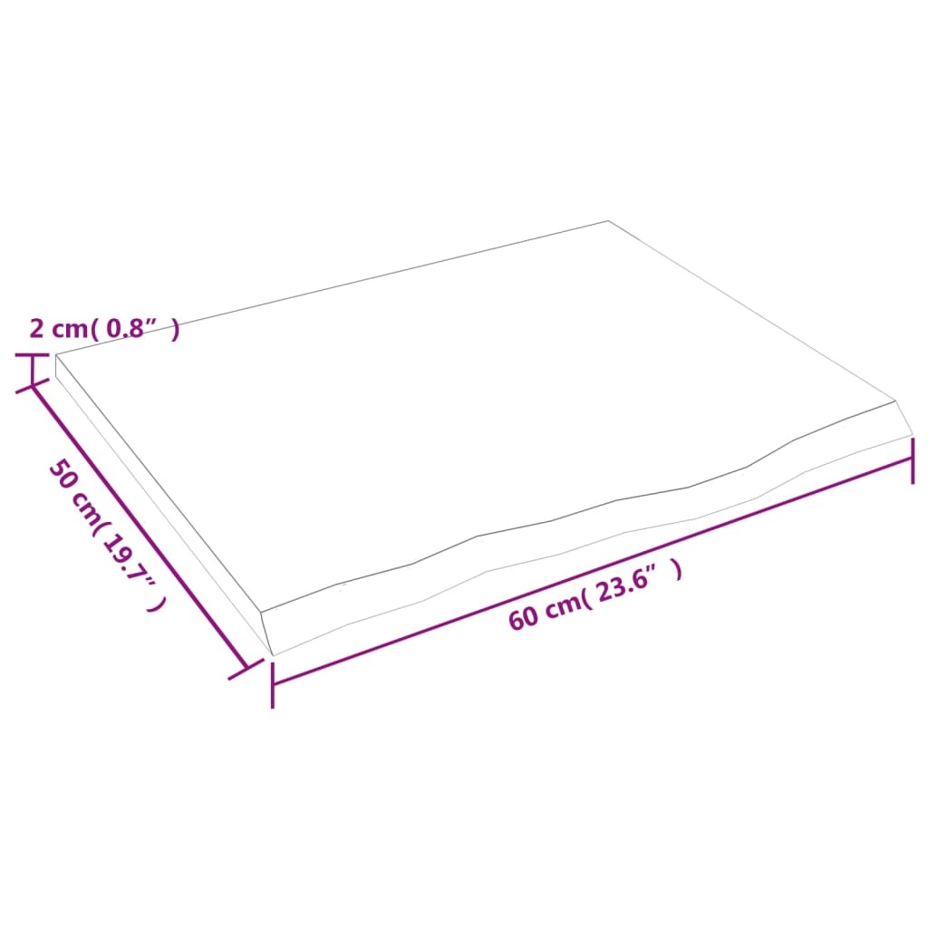 vidaXL Wandschap 60x50x2 cm behandeld massief eikenhout donkergrijs