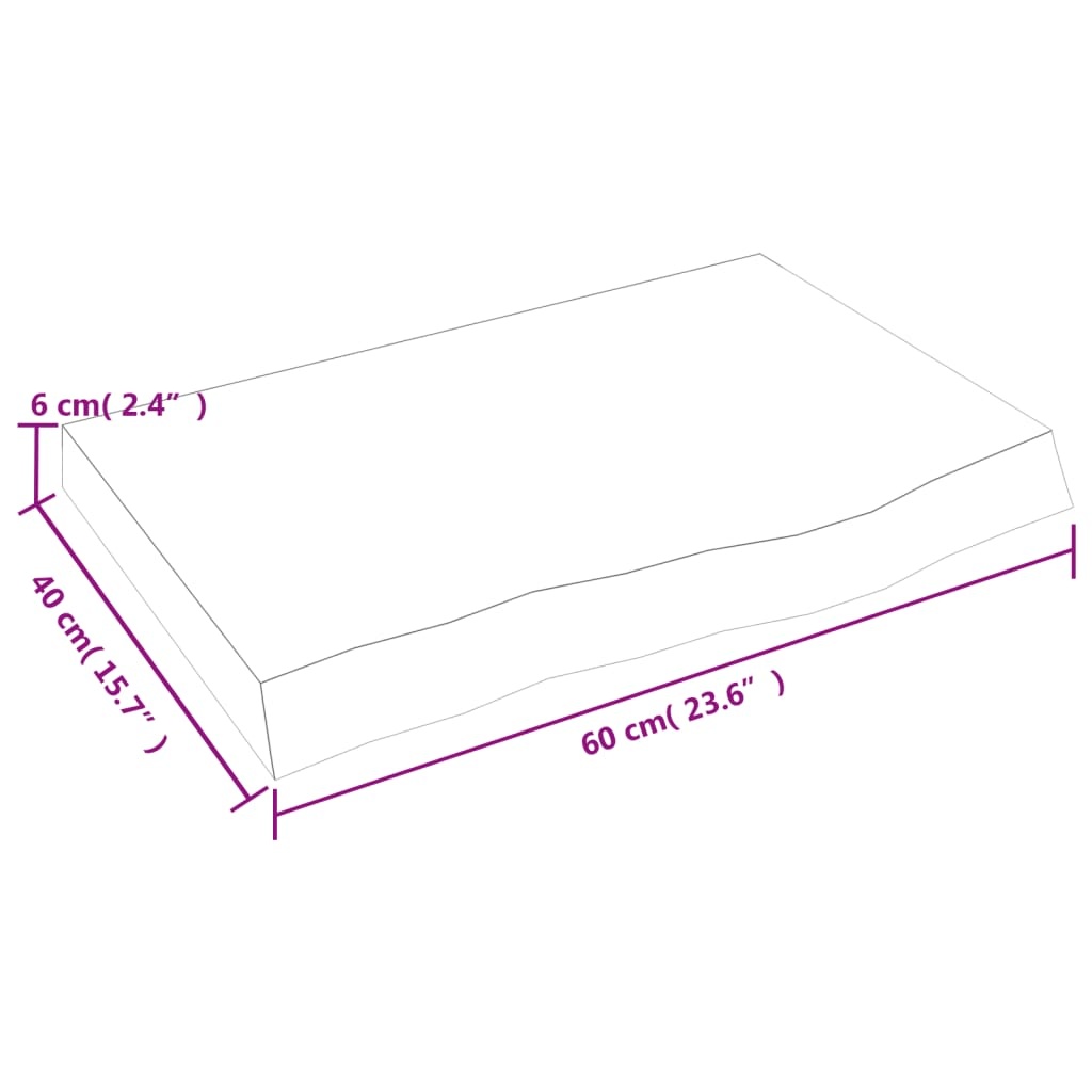 vidaXL Wandschap 60x40x6 cm behandeld massief eikenhout donkergrijs