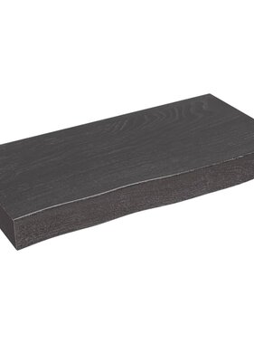 vidaXL Wandschap 60x30x6 cm behandeld massief eikenhout donkergrijs