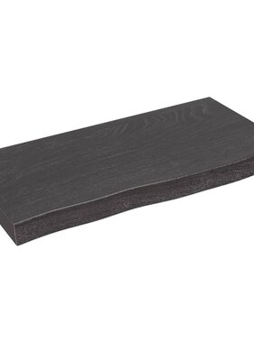 vidaXL Wandschap 60x30x4 cm behandeld massief eikenhout donkergrijs