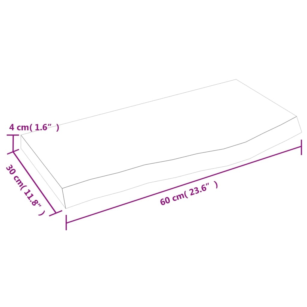 vidaXL Wandschap 60x30x4 cm behandeld massief eikenhout donkergrijs