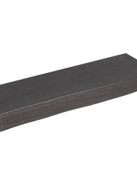 vidaXL Wandschap 60x20x6 cm behandeld massief eikenhout donkergrijs