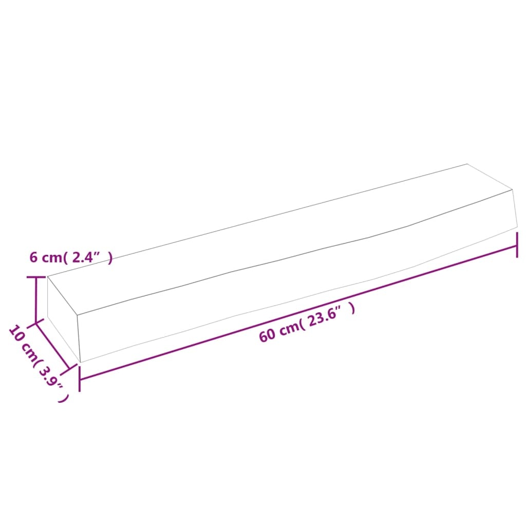 vidaXL Wandschap 60x10x6 cm behandeld massief eikenhout donkergrijs