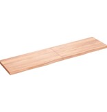 Wandschap 160x40x4 cm behandeld massief eikenhout lichtbruin