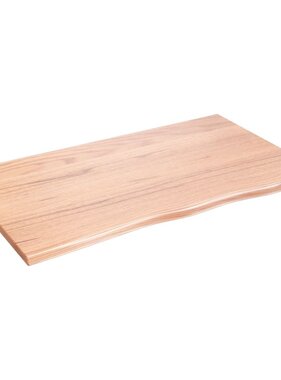 Wandschap 100x60x2 cm behandeld massief eikenhout lichtbruin