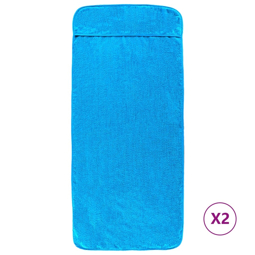 vidaXL Strandhanddoeken 2 st 400 g/m² 60x135 cm stof turquoise