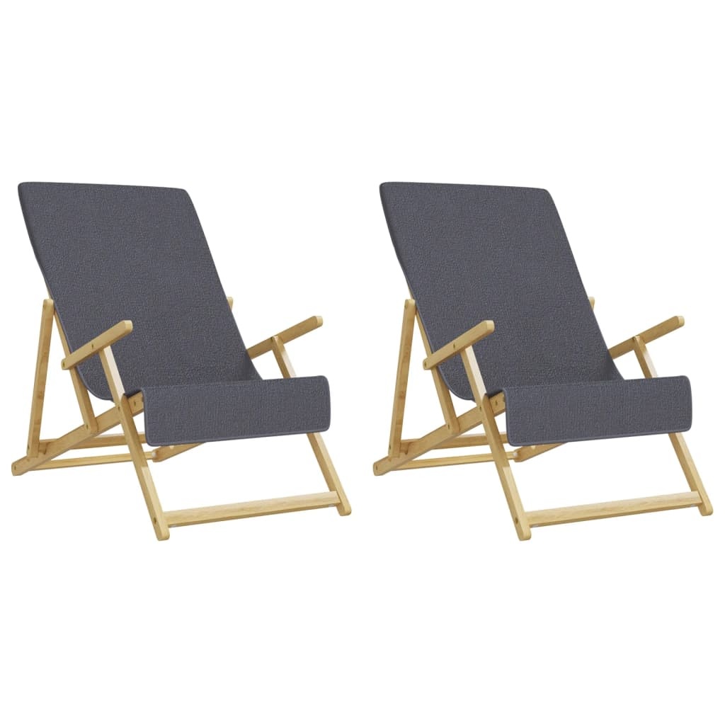 vidaXL Strandhanddoeken 2 st 400 g/m² 60x135 cm stof antracietkleurig