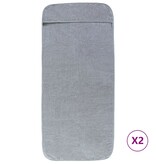 vidaXL Strandhanddoeken 2 st 400 g/m² 60x135 cm stof grijs