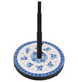 vidaXL Parasolvoet rond 12 kg blauw en wit