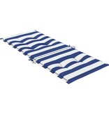 vidaXL Stoelkussens 6 st hoge rug gestreept stof wit en blauw