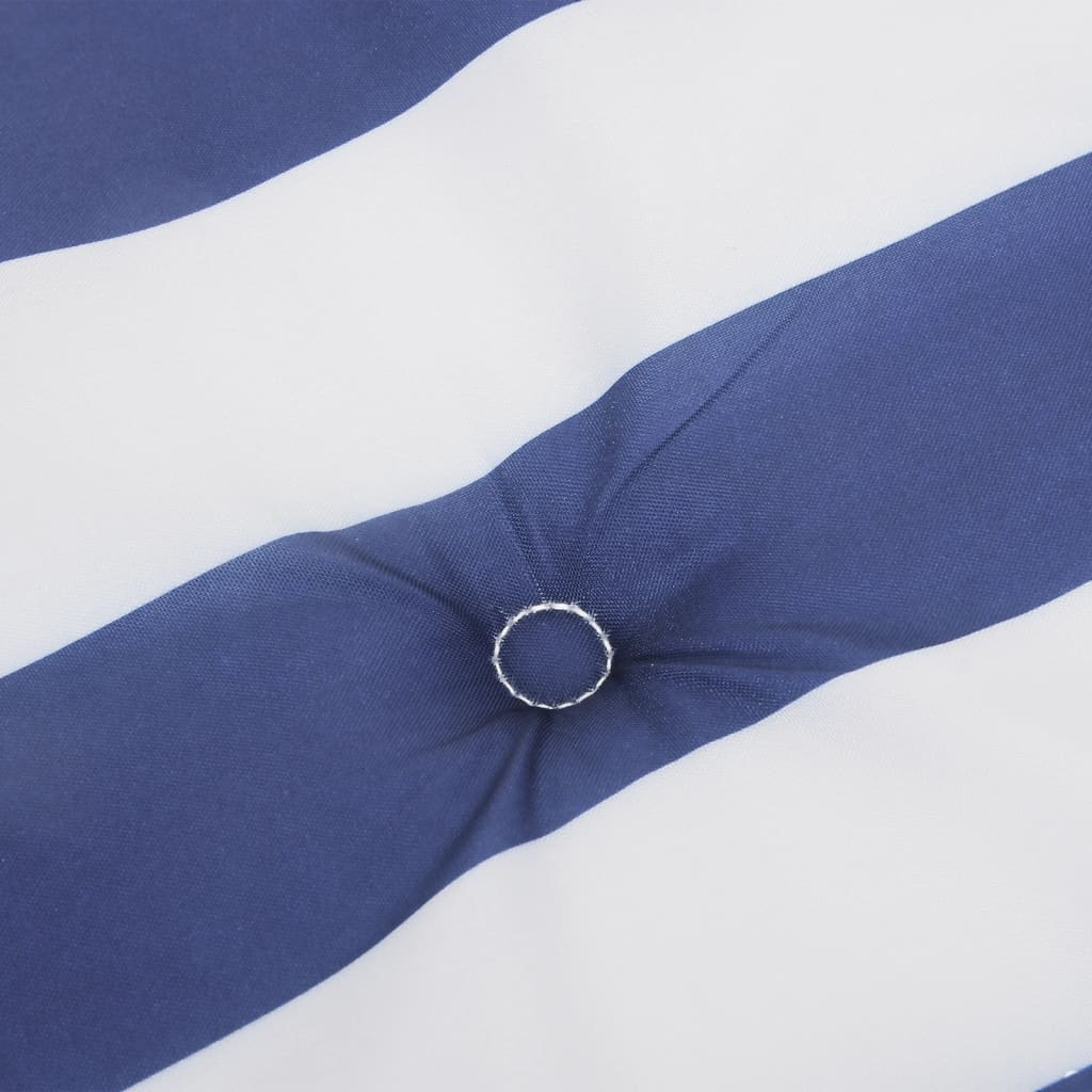 vidaXL Tuinbankkussen gestreept 200x50x3 cm stof wit en blauw