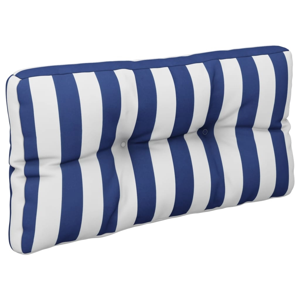 vidaXL Palletkussen gestreept 70x40x12 cm stof blauw en wit