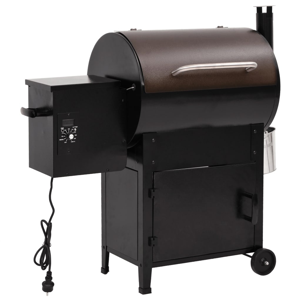 vidaXL Pelletbarbecue met schoorsteen 104 cm ijzer zwart